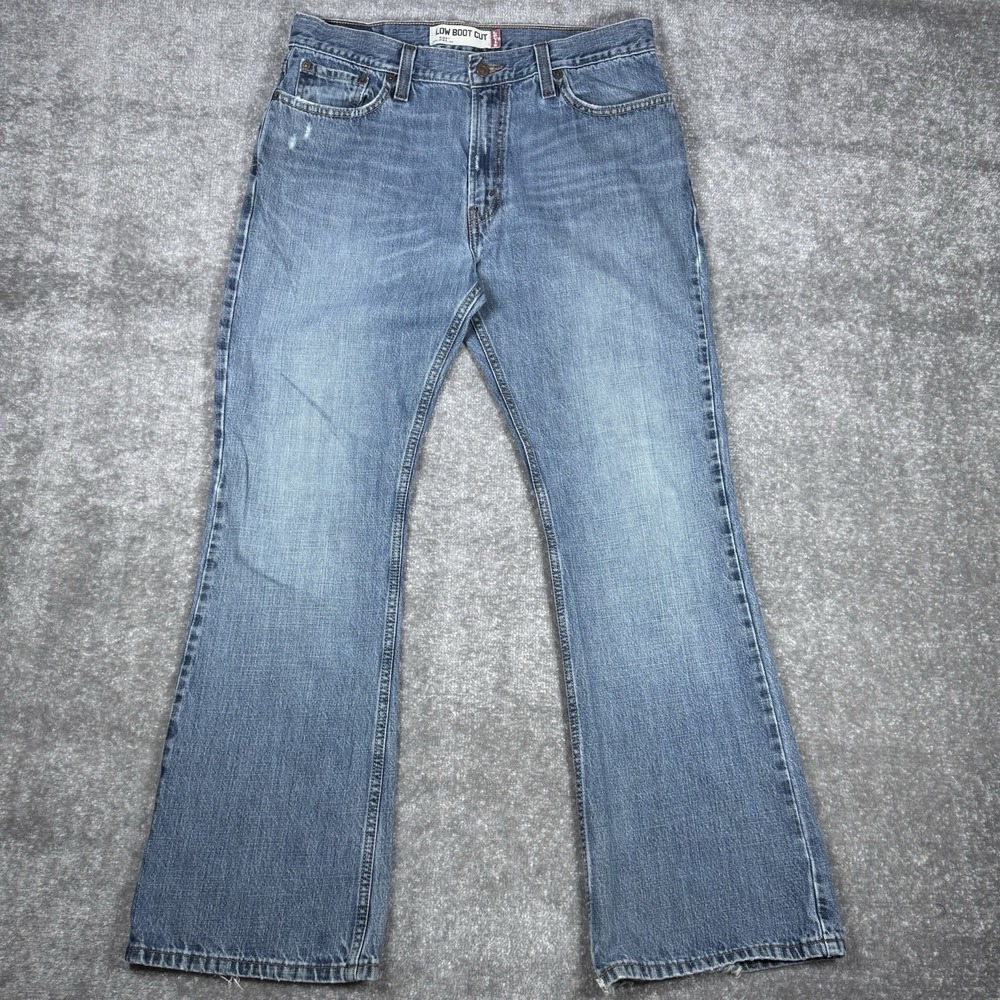 Levi's 527 Men's 36x32 (Fits 35x33) Blue Denim Low‎ Boot Cut Distressed Y2K